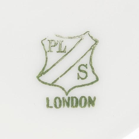TEKOPPAR, 12 st, porslin, "London" Pfeiffer & Löwenstein, Schlackenwerth, Böhmen, sekelskiftet 1800/1900.