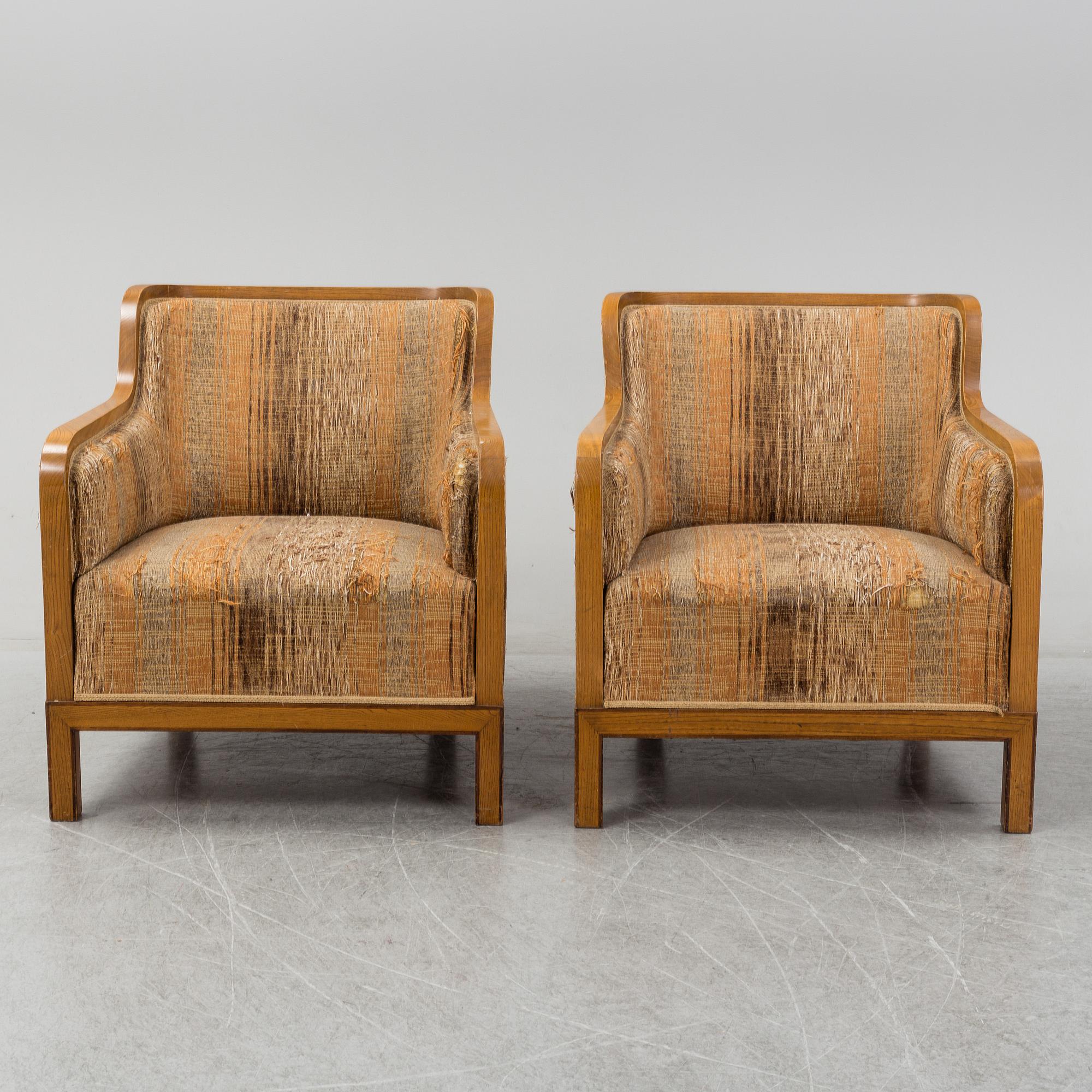 A pair of easy chairs by David Blomberg, 1930s.