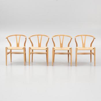 Hans J. Wegner, a set of four model 'CH-24' chairs, Carl Hansen & Søn, Denmark.