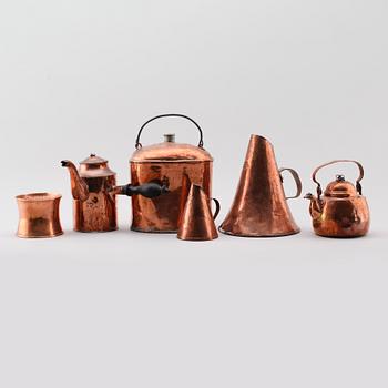 KOPPARFÖREMÅl, 5 delar, 1800-tal.