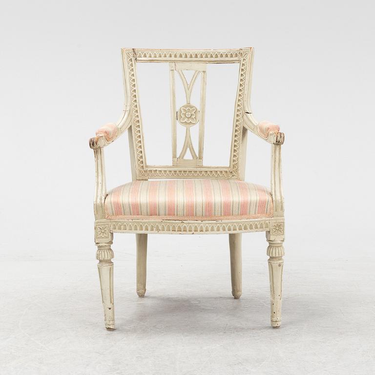 Karmstol, gustaviansk, 1700-talets andra hälft.