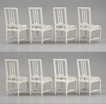 Eight Gustavian chairs by L Söderholm.