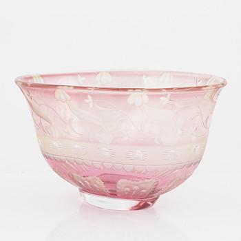 Eva Englund, a 'Romance' glass bowl, Orrefors.