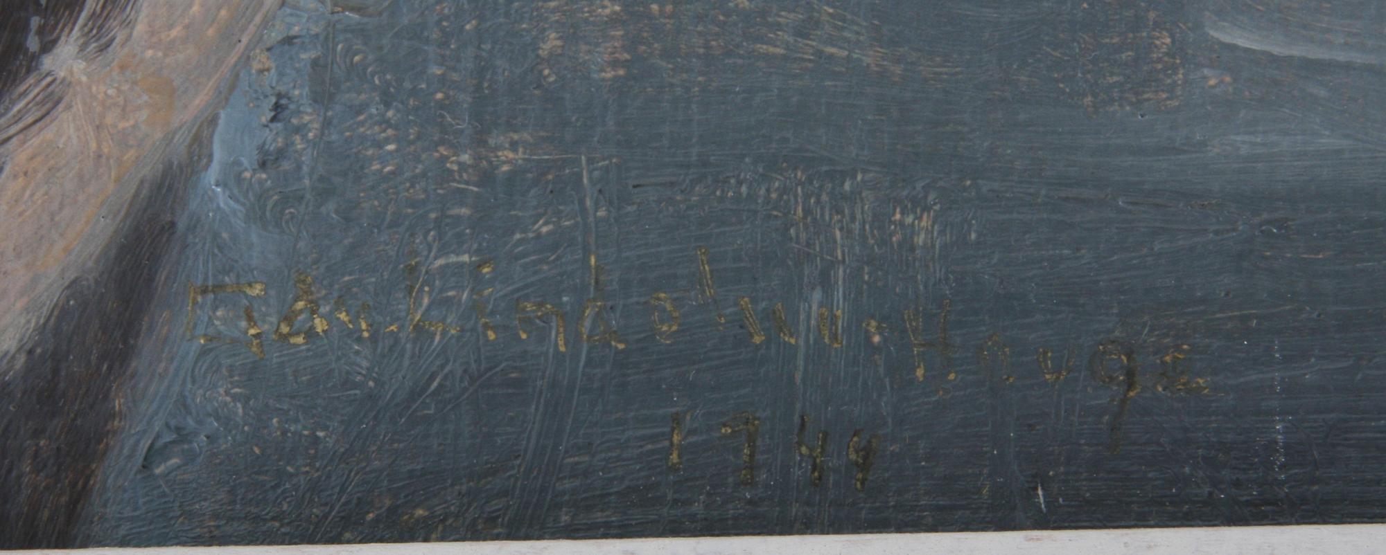 EDVIN LINDHOLM HAUGE, tillskriven, olja på pannå.