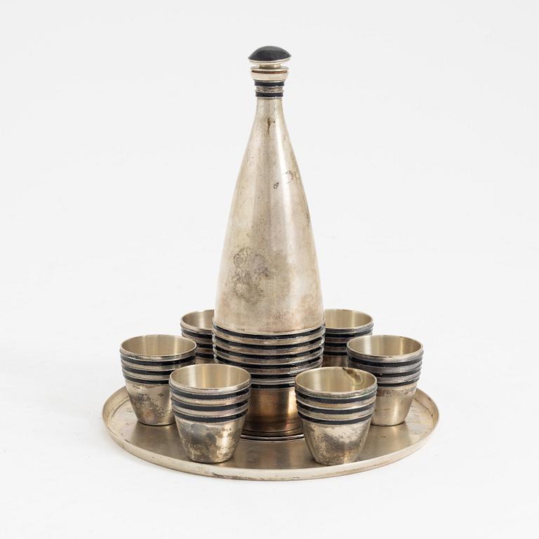 Vodkaset, silver, Leningrad, 1900-talets mitt.