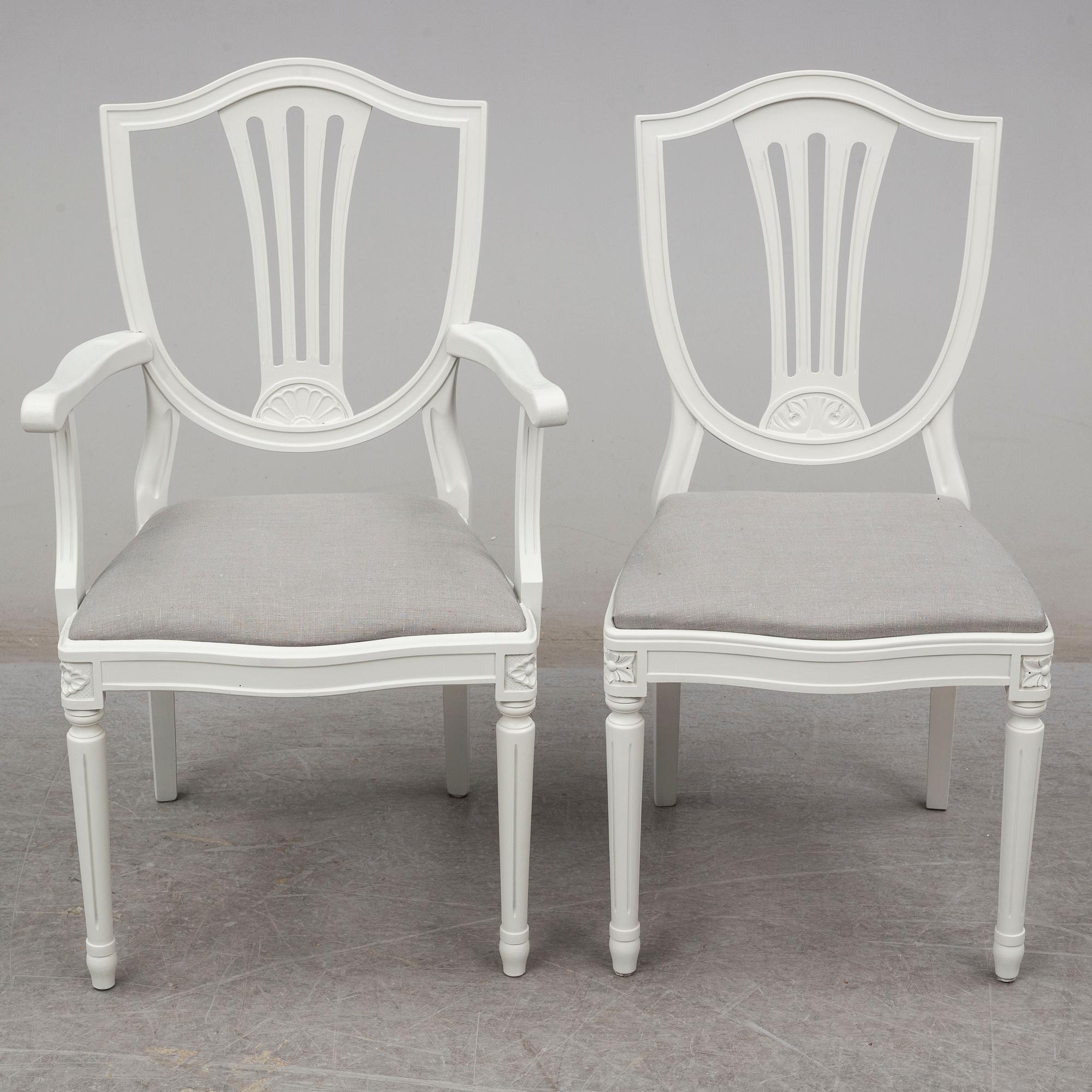 STOLAR, 10 stycken, gustaviansk stil, 1900-talets slut.