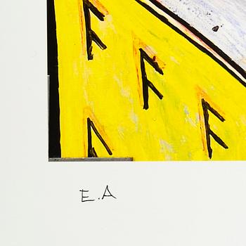 Carl Johan De Geer, färglitografi, signerad EA.