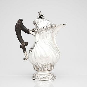 Petter Kleen, kaffekanna, silver, Ystad 1761, rokoko.