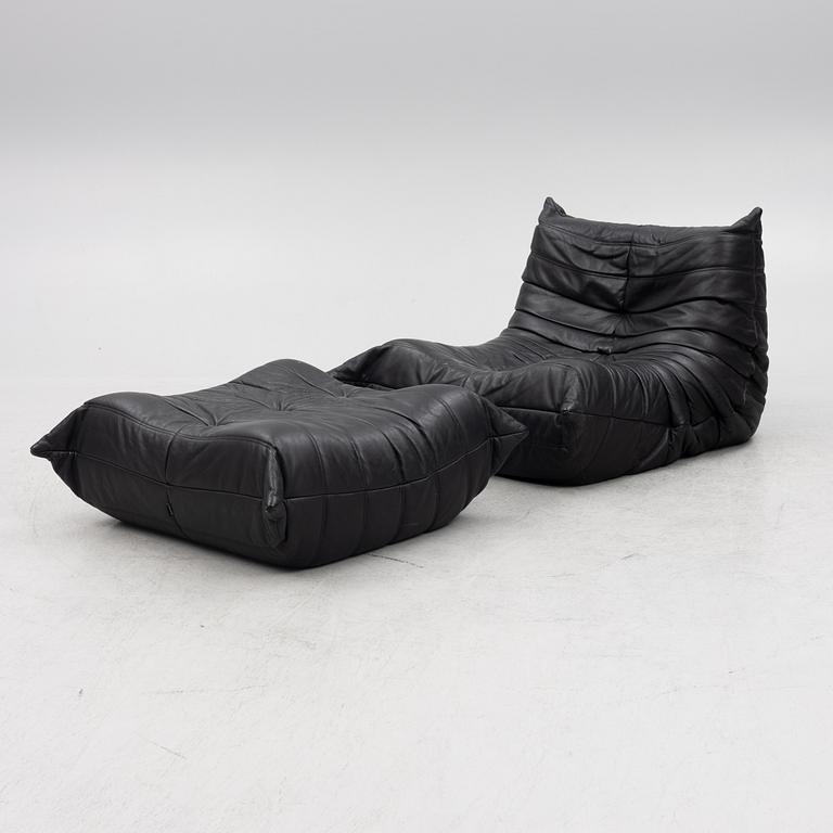 Michel Ducaroy, fåtölj med fotpall, "Togo", Ligne Roset, Frankrike, 2000-tal.