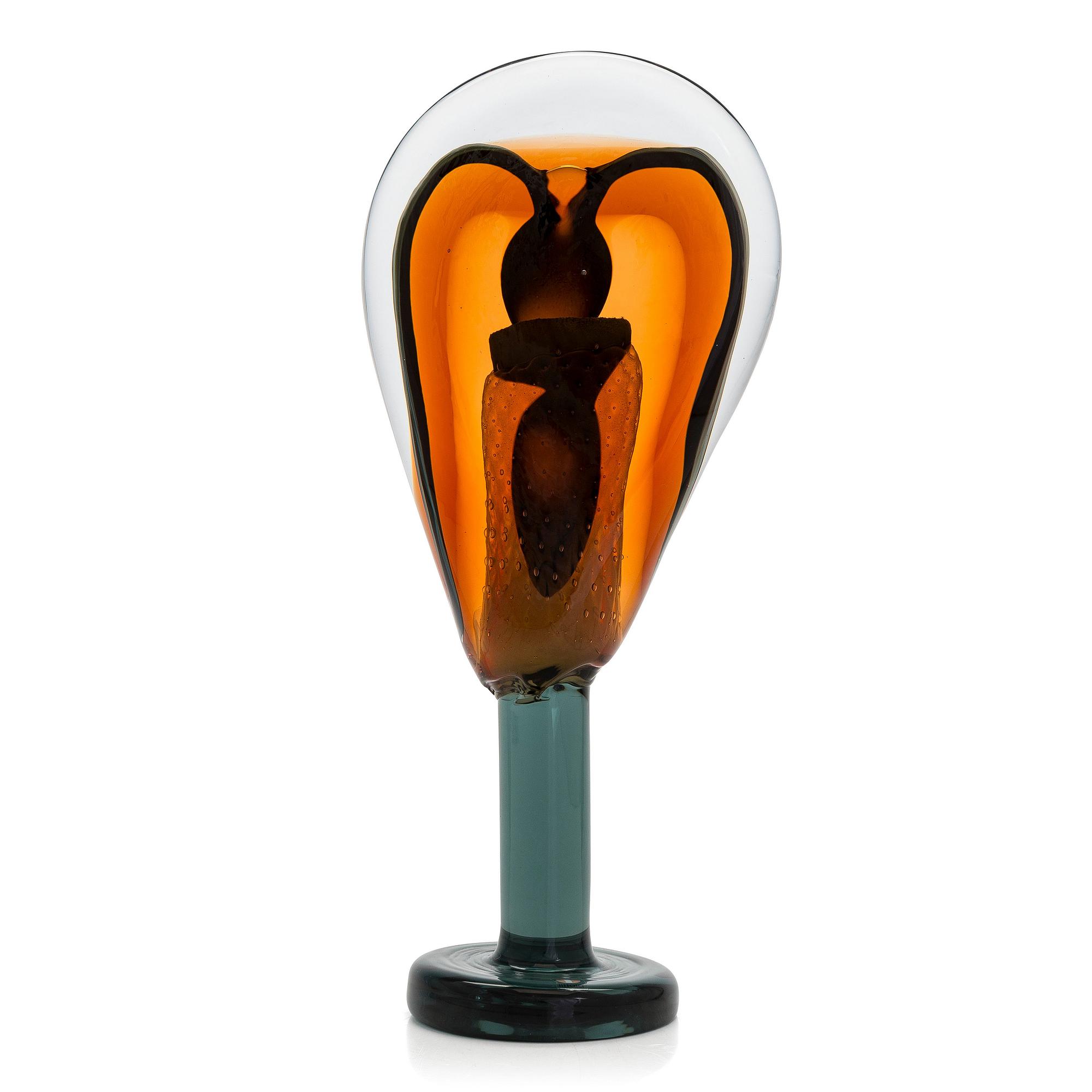 Oiva Toikka, glasskulptur, "Lollipop", signerad Oiva Toikka Nuutajärvi 2008 58/100.
