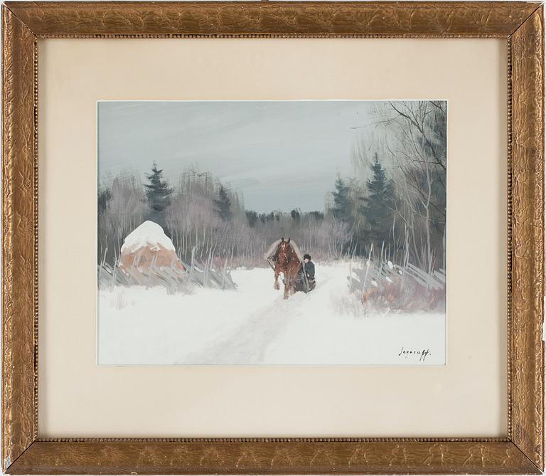 ANDREI AFANASEVICH EGOROV, gouache, sign. Iegeroff.