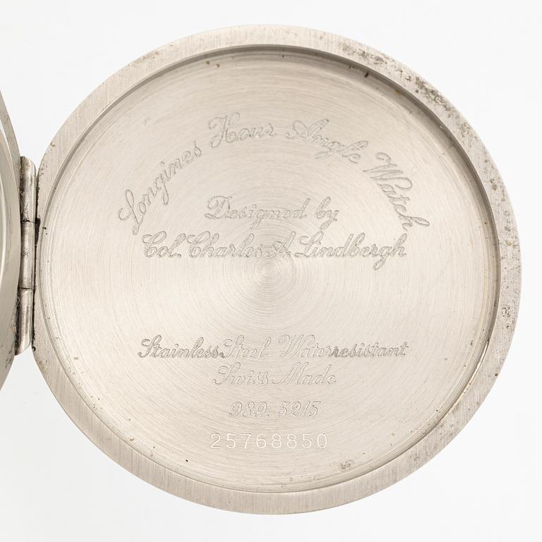 Longines, Hour Angle Watch, designed by Charles Lindbergh, wristwatch, 38 mm.