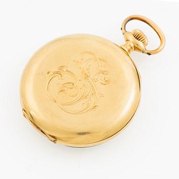 Pocket watch, 18K gold, 50.5 mm.