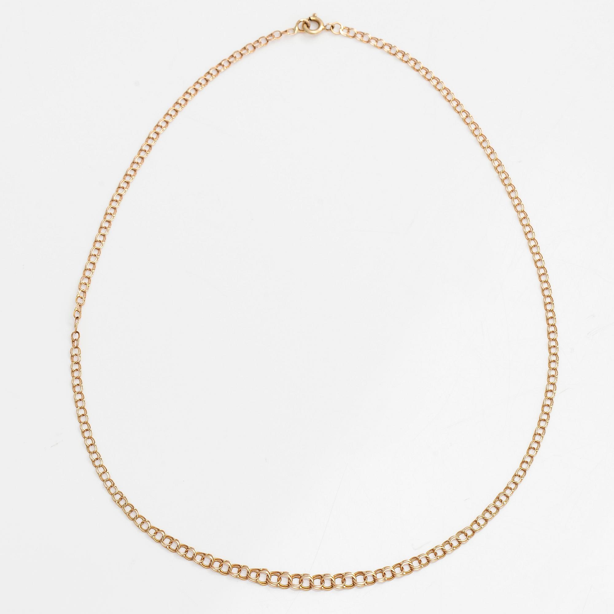 A 14K gold Bismarck necklace and bracelet.