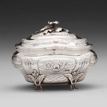 A Swedish 18th century silver sugar-casket, mark of Andreas Reutz, Gothenburg 1776.