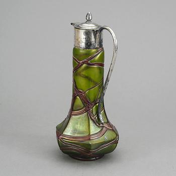 KANNA, jugend, nysilver samt glas, 1900-talets början. Sannolikt Lötz, Österrike.