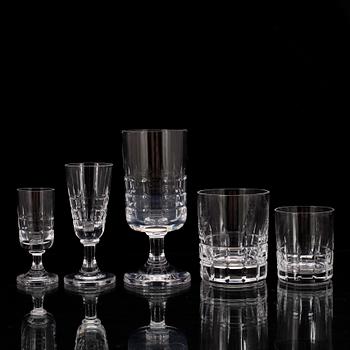 GLASSERVIS, 53 delar, glas, "City", Vicke Lindstrand, Kosta, 1960-80.