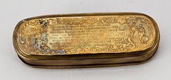 DOSA MED LOCK, mässing, troligen Holland,  1700/1800-tal.