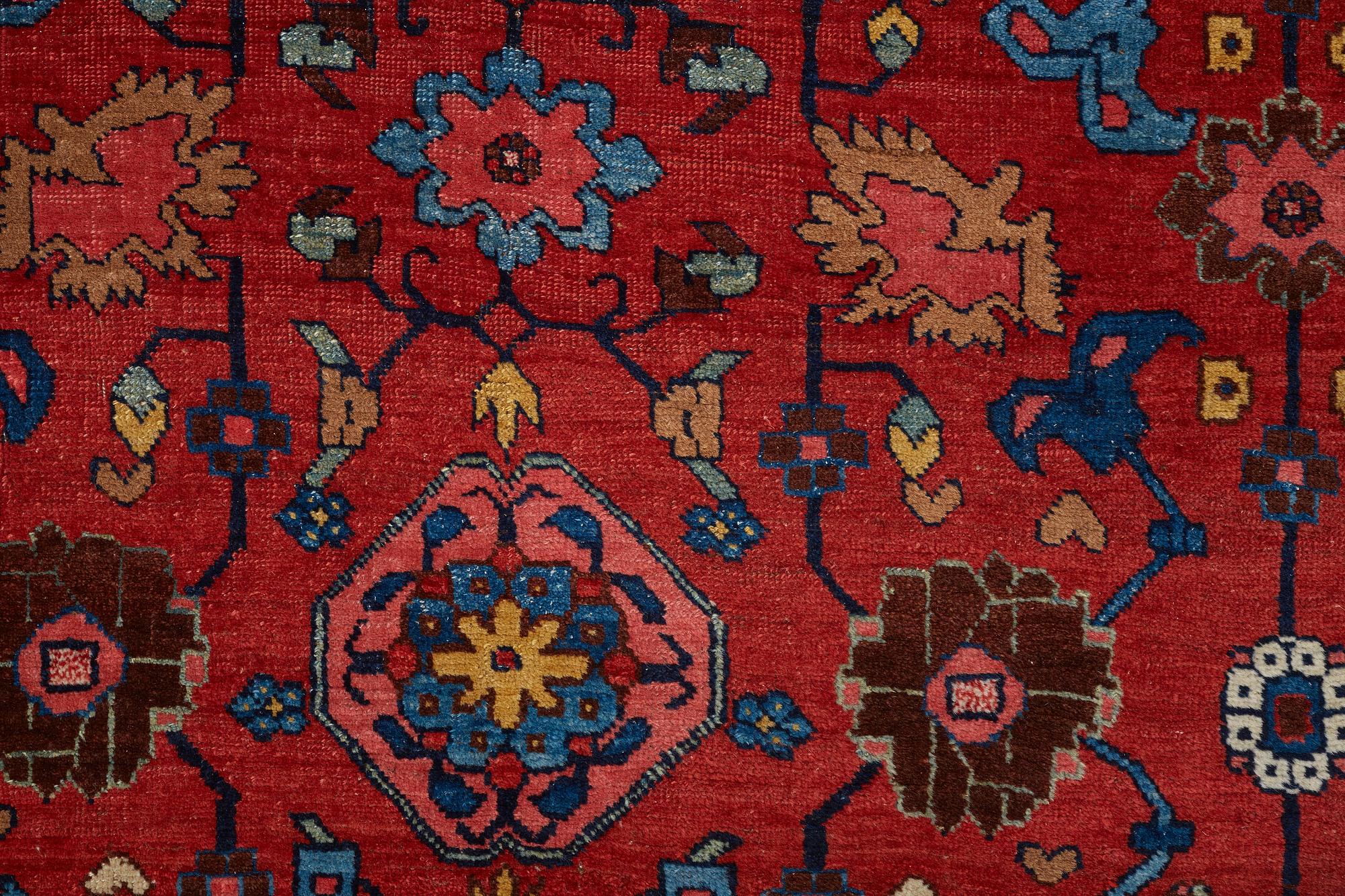 MATTA, semiantik Bidjar, ca 203 x 144,5 cm (samt kortsidorna med 2,5 respektive 3 cm slätväv).