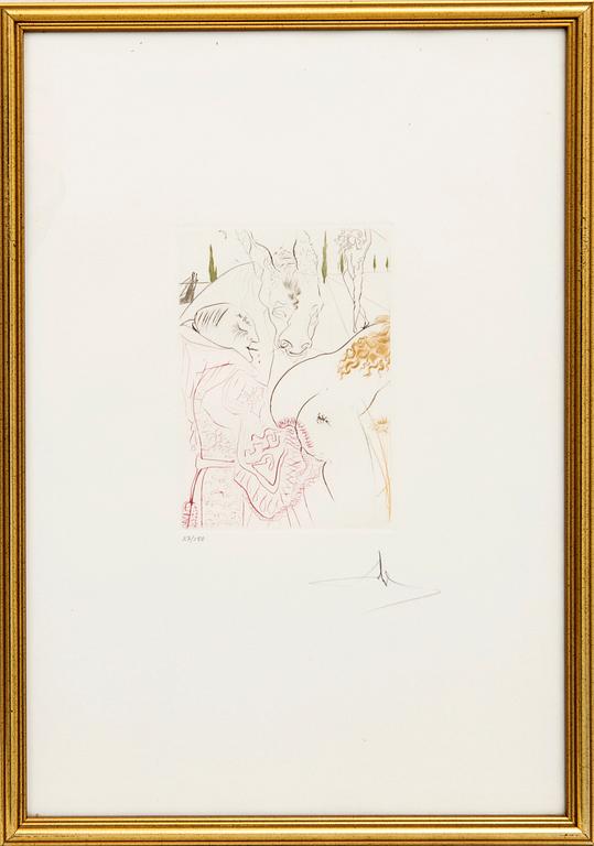 Salvador Dalí, drypoint etching signed and numbered 27/150.
