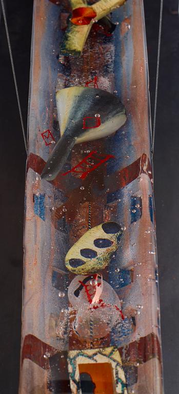 BERTIL VALLIEN, skulptur, båt, "Funnel", Kosta Boda 2004.