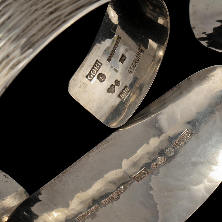 ARMBAND SAMT COLLIER, sterlingsilver, Gobi, Falköping, 1970-tal. Total vikt 121 g.
