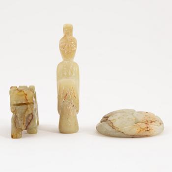 A set of five Chinese stone objects, 20th century.