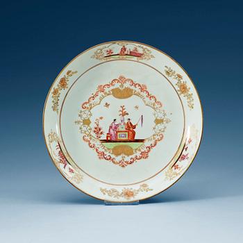 A 'European Subject' dish, Qing dynasty, Qianlong (1736-95).