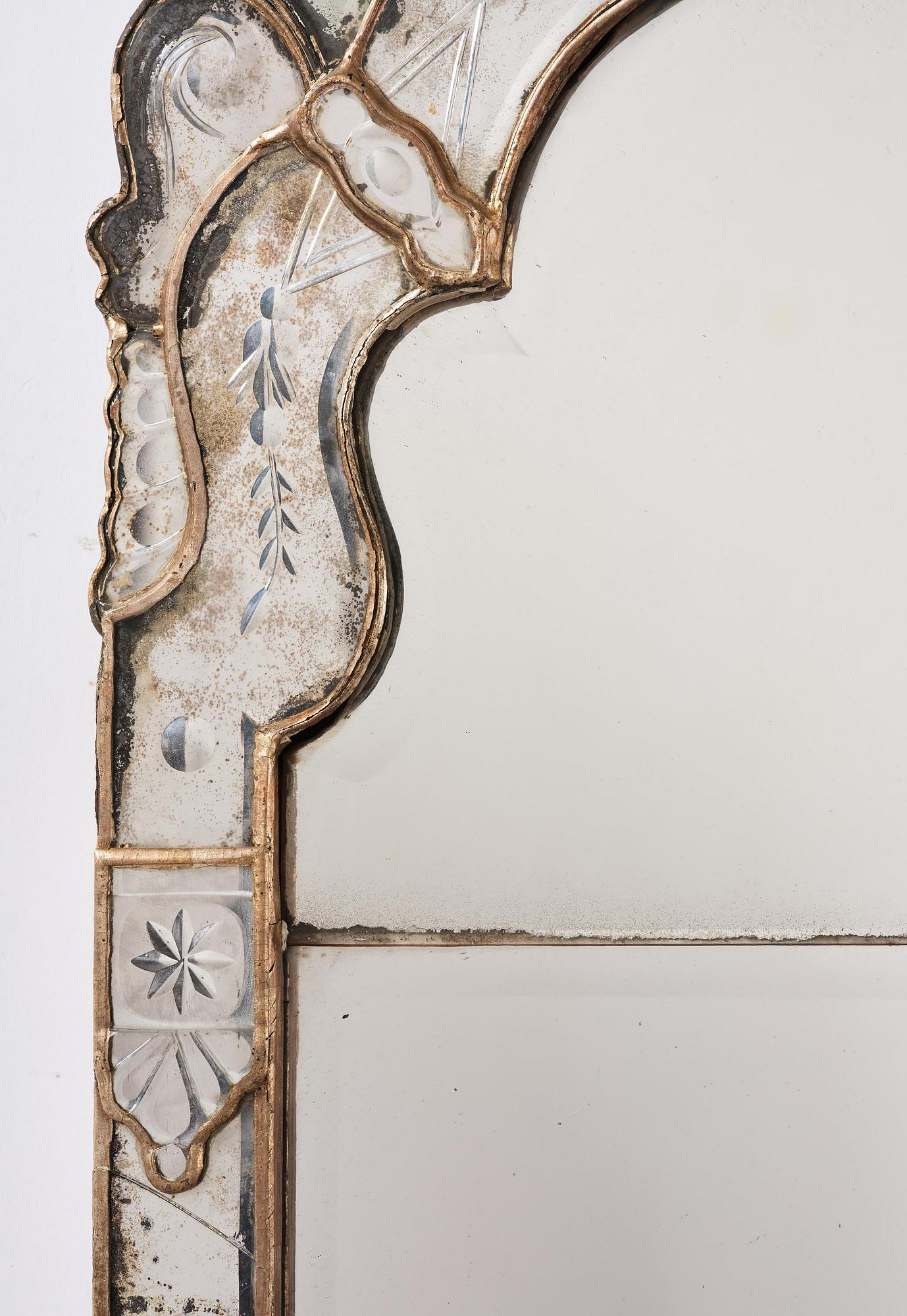 A Northern European late baroque mirror, mid 18th century.