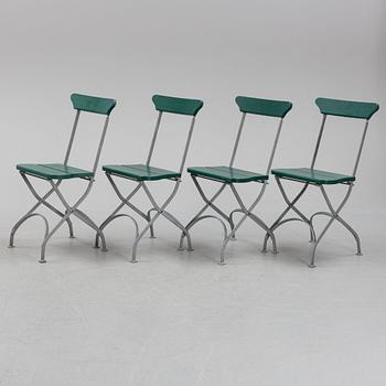 Trädgårdsstolar, 4 st, "Classic nr 2", samt bord "Uppsala", Byarums Bruk, Vaggeryd.