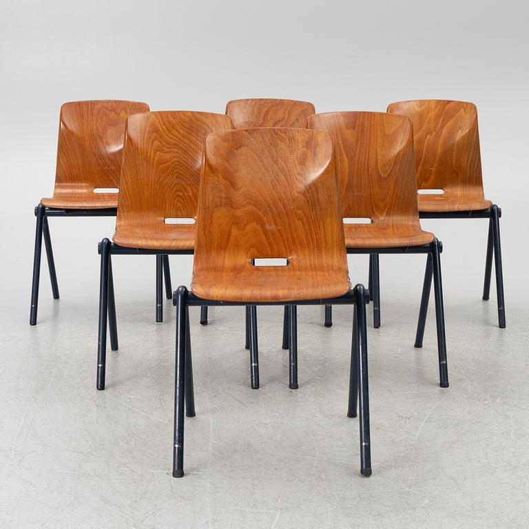 Stolar, 6 st, "Thur-Op-Seat", Pagholz, Västtyskland, 1960/70-tal.