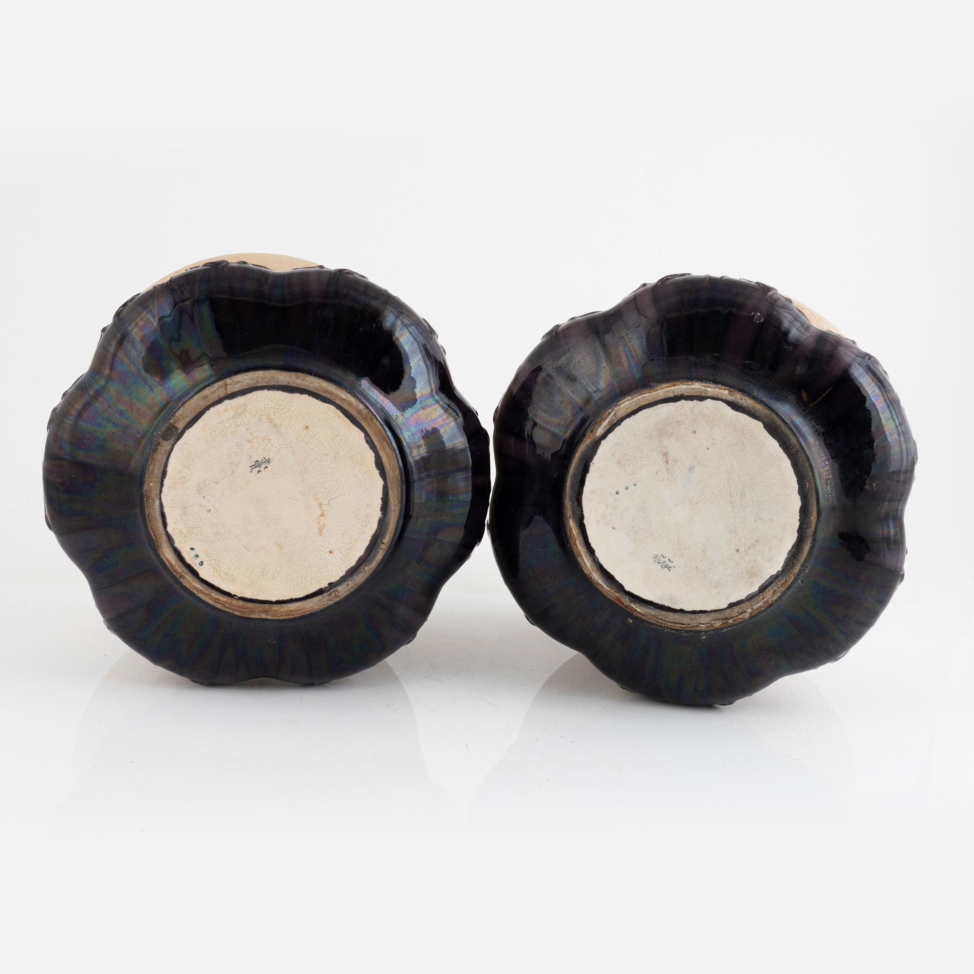 Rörstrand, Outer casing, a pair, Rörstrand stoneware around the turn of the 20th century.