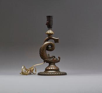 BORDSLAMPA, brons, 1900-talets första hälft.