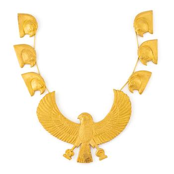 199. A modern Egyptian-style gold necklace.