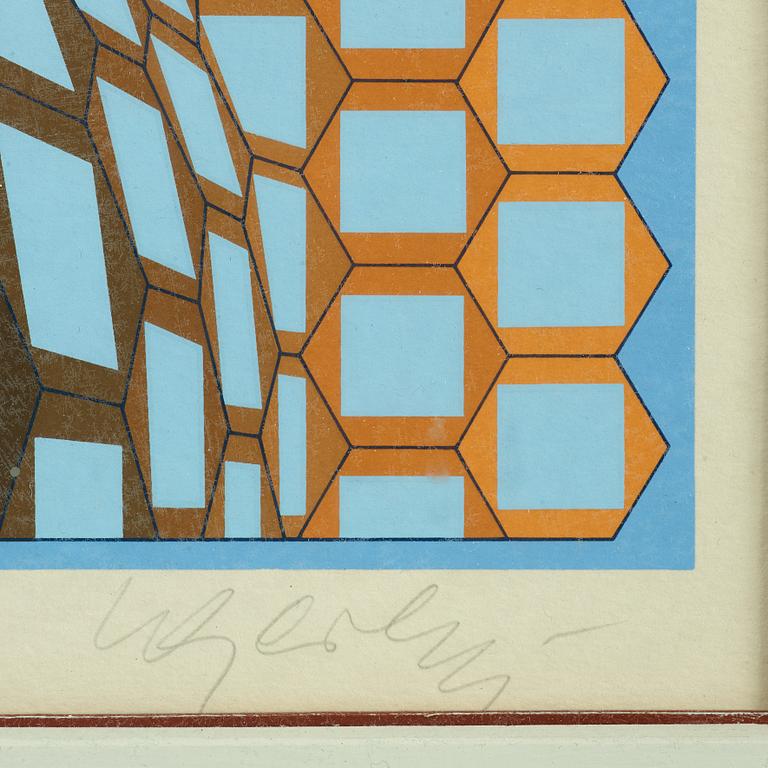 VICTOR VASARELY, Färgserigrafi, signerad och numrerad 62/150.
