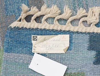 CARPET. "Gentiana". Rölakan (flat weave). 246,5 x 191 cm. Signed JJ (Judith Johansson).