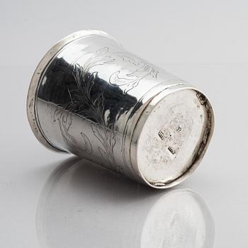 Hans Morten Svane, bägare, silver, Naestved, Danmark (verksam 1750-1772). Rokoko.