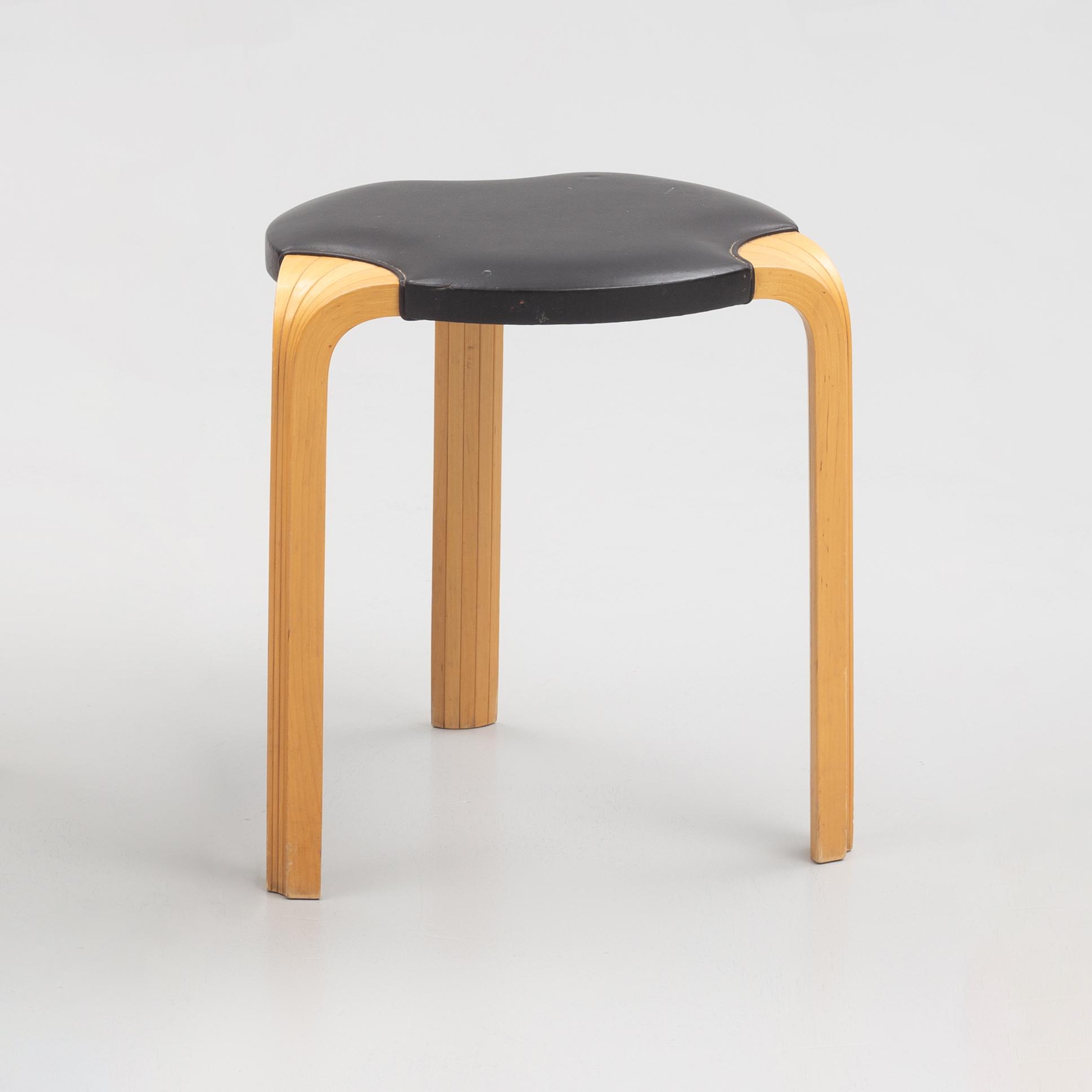 Alvar Aalto, a model X600 stool, Artek, Finland, late 20th Century.