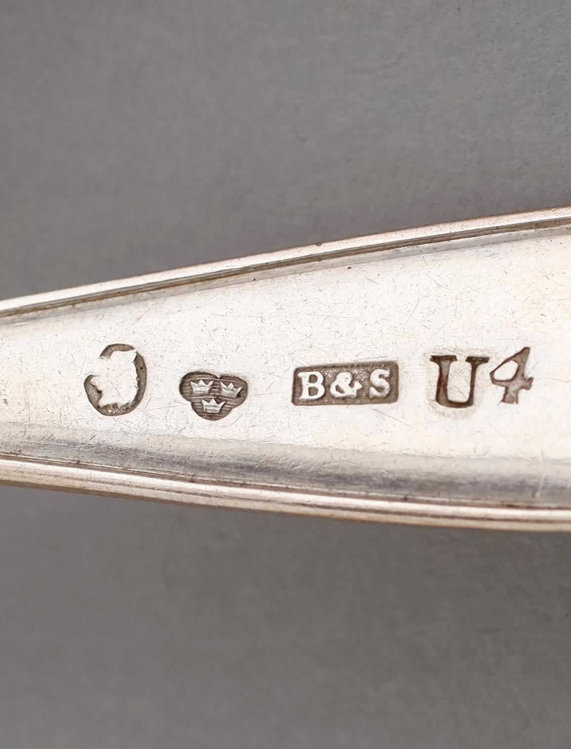 SILVERBESTICK, 11 delar, silver, svenska stämplar, 1800-/1900-tal. Vikt ca 252 gram.