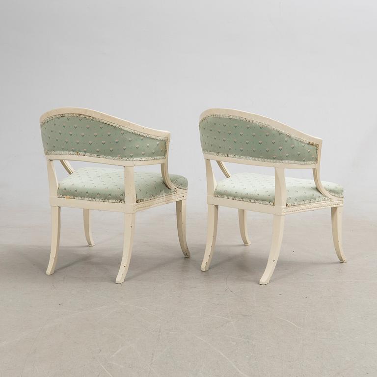 Bergère armchairs, a pair, Gustavian.