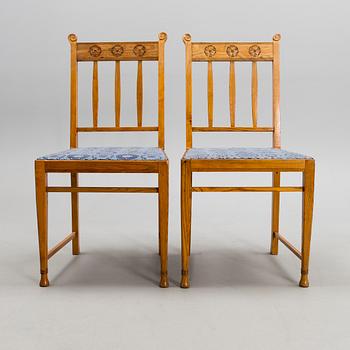 YRJÖ BLOMSTEDT, BORD OCH SEX STOLAR. Formgivna av Yrjö Blomstedt, 1902.