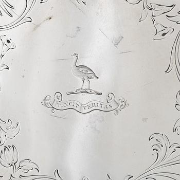An English Silver Salver, mark of John Samuel Hunt, London 1851.