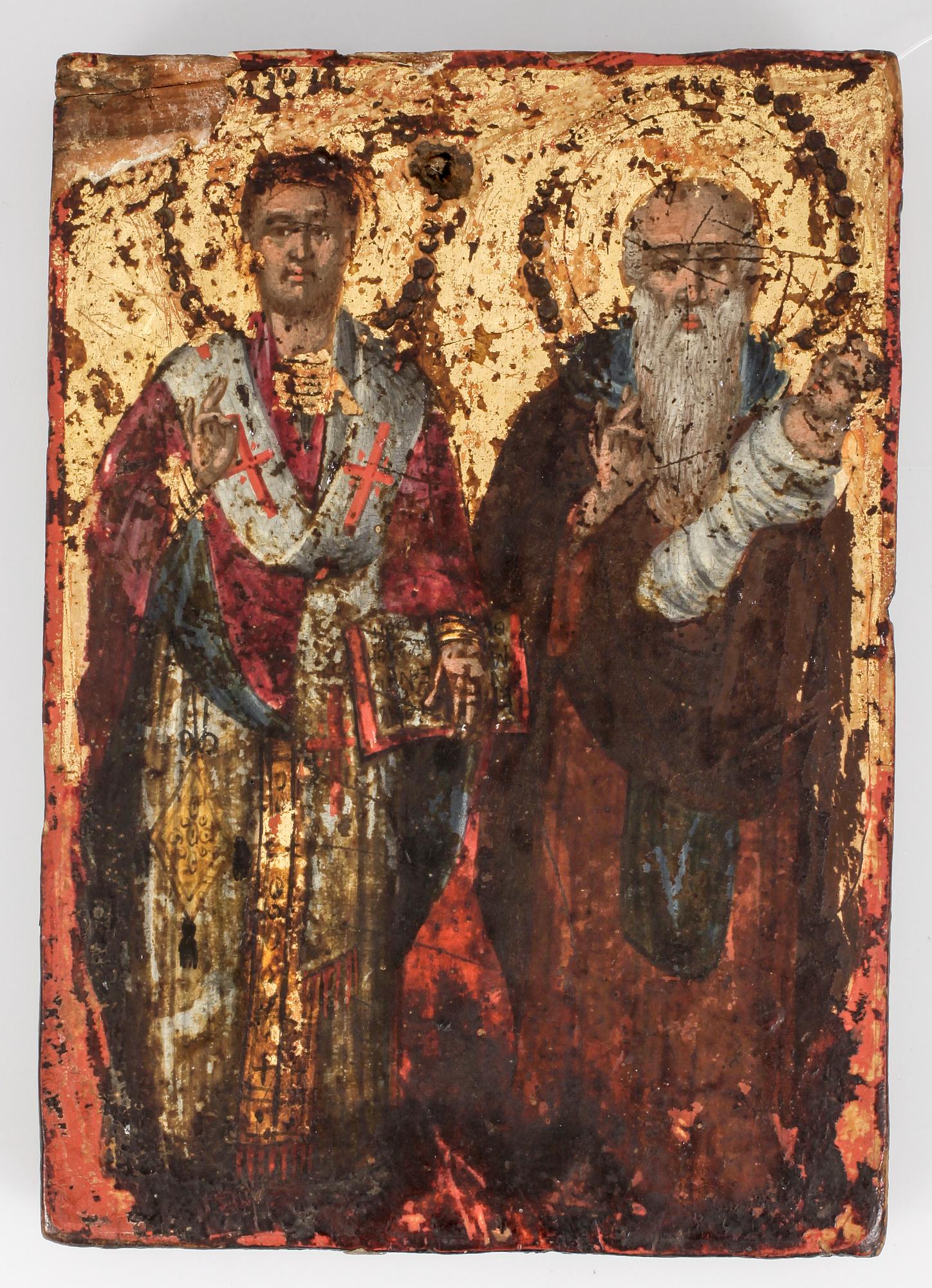 IKON, träpannå, sannolikt grekisk koptisk och 1800-tal.