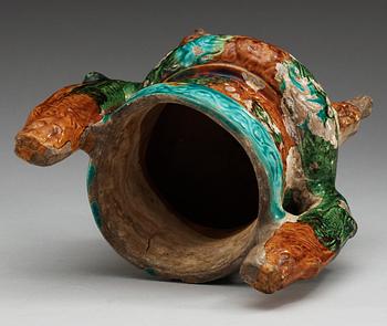 A glazed pottery tripod censer, Ming dynasty, 16th Century.