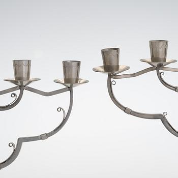 Hilding Ekelund, Two 1930s candelabrum 1900/5 for Taidetakomo Hakkarainen, Finland.