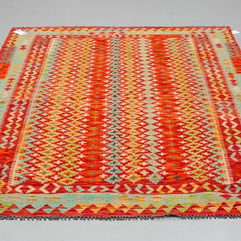 A RUG, kilim 208 x 159 cm.