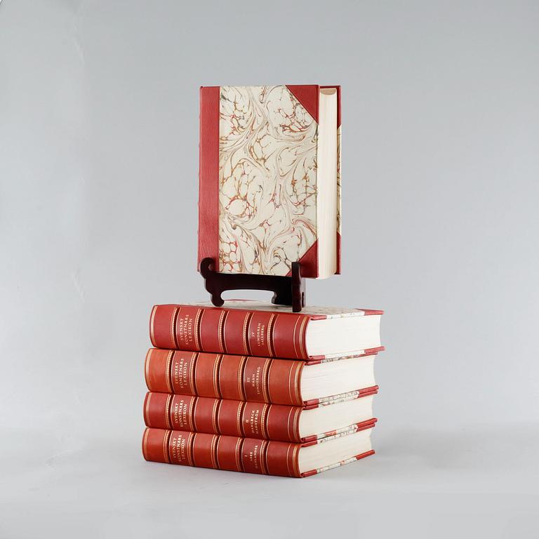 Five vol. of "Svenskt Konstnärslexikon", Gösta Lilja (red.), m.fl, Allhems förlag, Malmö, 1952 - 1967.