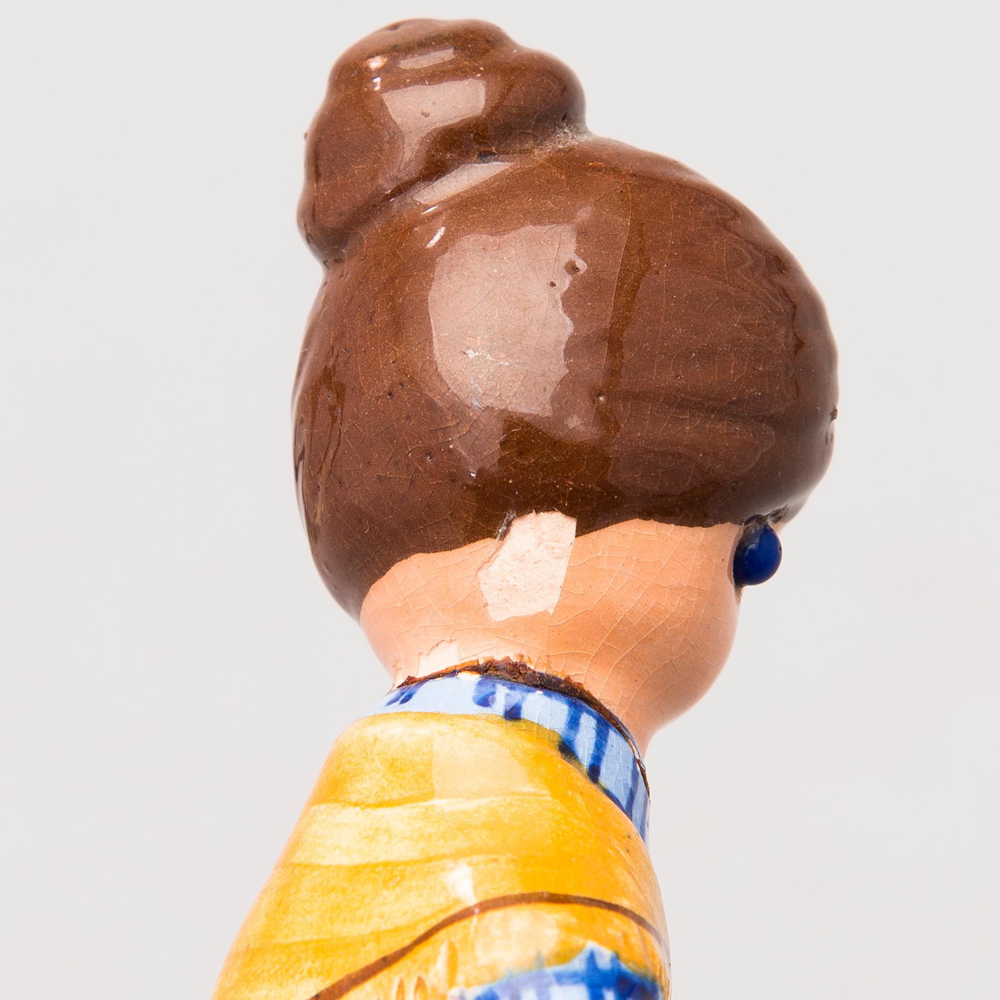 BIRDIE SAHLBERG, and ORVOKKI "OKKI" LAINE attributed to, ceramic figurines, 1+3 pcs, mid-20th century.