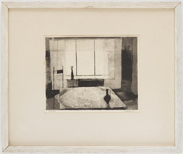 Philip von Schantz, etching and aquatint, signed, trial proof, dated -53.