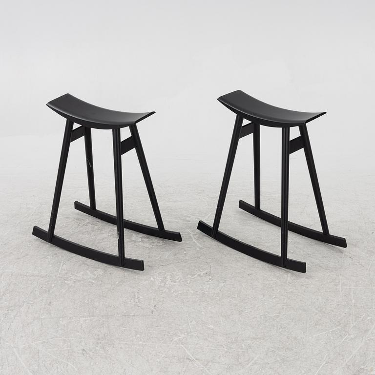 Per Sundstedt, a pair of "Ving" rocking stools, Pyra, 2004.